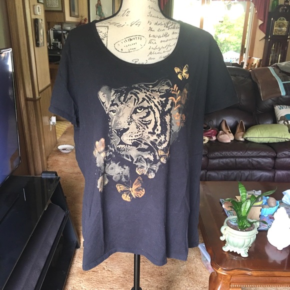 Just My Size Tops - Plus size 3X tiger 🐅 head print tee shirt